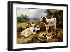 Farmyard Friends, 1923-Walter Hunt-Framed Giclee Print