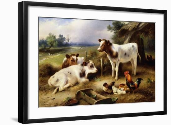 Farmyard Friends, 1923-Walter Hunt-Framed Giclee Print