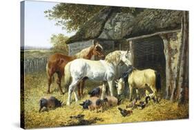 Farmyard Friends-John Frederick Herring II-Stretched Canvas