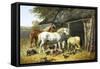 Farmyard Friends-John Frederick Herring II-Framed Stretched Canvas