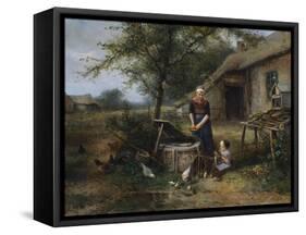 Farmyard Happiness-Jan Mari Henri Ten Kate-Framed Stretched Canvas