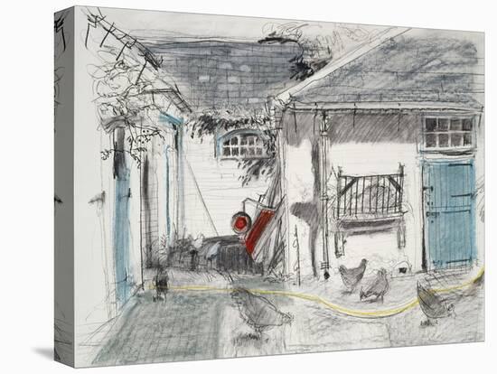 Farmyard Hens-Felicity House-Stretched Canvas