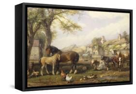 Farmyard in Herefordshire-Henry Brittan Willis-Framed Stretched Canvas