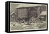 Farmyard in Snow-Time-Edward Duncan-Framed Stretched Canvas