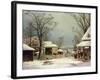 Farmyard in Winter, 1862-George Henry Durrie-Framed Giclee Print