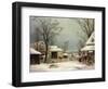 Farmyard in Winter, 1862-George Henry Durrie-Framed Giclee Print