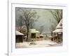 Farmyard in Winter, 1862-George Henry Durrie-Framed Giclee Print