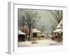 Farmyard in Winter, 1862-George Henry Durrie-Framed Giclee Print