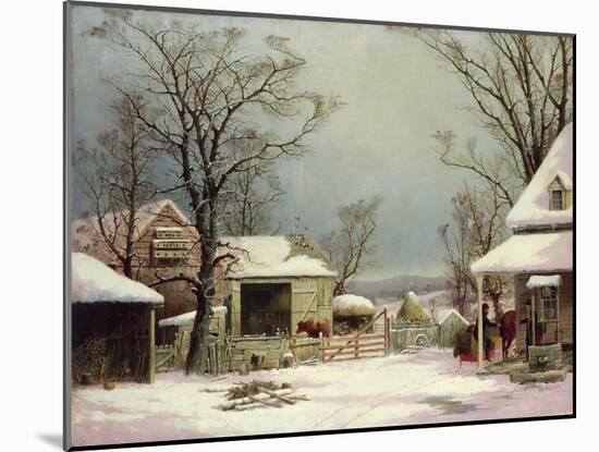 Farmyard in Winter, 1862-George Henry Durrie-Mounted Giclee Print
