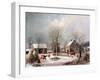 Farmyard in Winter-George Henry Durrie-Framed Giclee Print