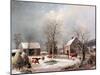 Farmyard in Winter-George Henry Durrie-Mounted Giclee Print