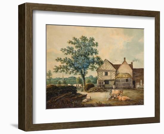 Farmyard near Aston Hall (W/C on Paper)-Joseph Wright-Framed Giclee Print