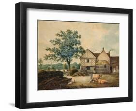 Farmyard near Aston Hall (W/C on Paper)-Joseph Wright-Framed Giclee Print