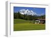 Farmyard near Klais with Zugspitze Mountains, Upper Bavaria, Bavaria, Germany-null-Framed Art Print