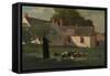 Farmyard Scene, C.1872-74 (Oil on Canvas)-Winslow Homer-Framed Stretched Canvas