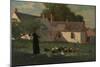 Farmyard Scene, C.1872-74 (Oil on Canvas)-Winslow Homer-Mounted Giclee Print