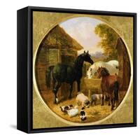 Farmyard Scene-John Frederick Herring II-Framed Stretched Canvas