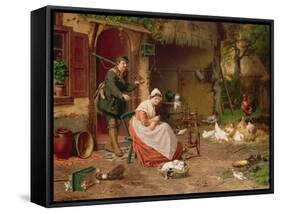 Farmyard Scene-Jan David Cole-Framed Stretched Canvas