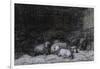 Farmyard Scene-Charles Emile Jacque-Framed Giclee Print