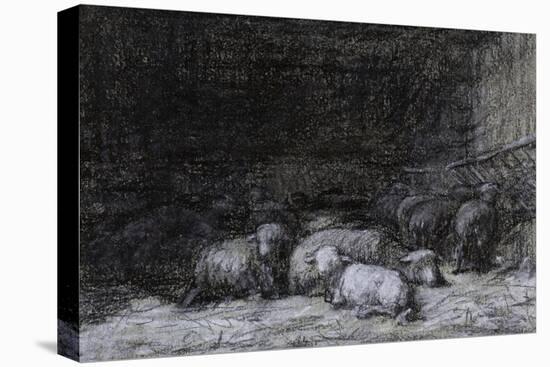 Farmyard Scene-Charles Emile Jacque-Stretched Canvas