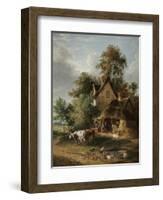 Farmyard Scene-George Vincent-Framed Giclee Print