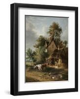 Farmyard Scene-George Vincent-Framed Giclee Print