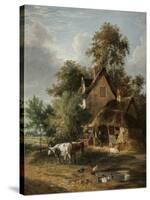 Farmyard Scene-George Vincent-Stretched Canvas