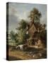 Farmyard Scene-George Vincent-Stretched Canvas