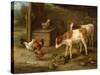 Farmyard Scene-Walter Hunt-Stretched Canvas