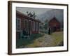 Farmyard, Western Norway-Hans Andreas Dahl-Framed Giclee Print