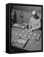 Faro Game in Progress in Las Vegas Casino-Peter Stackpole-Framed Stretched Canvas