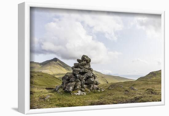 Faroes, cairn-olbor-Framed Photographic Print