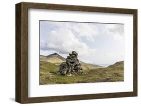 Faroes, cairn-olbor-Framed Photographic Print