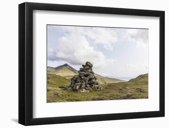 Faroes, cairn-olbor-Framed Photographic Print