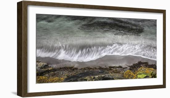 Faroes, coast, waves, rocks, abstract-olbor-Framed Photographic Print