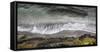 Faroes, coast, waves, rocks, abstract-olbor-Framed Stretched Canvas