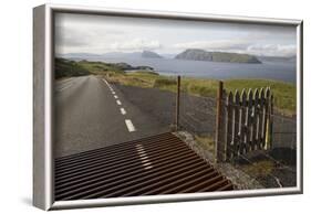 Faroes, Sandoy, street, cattle grid-olbor-Framed Photographic Print