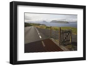 Faroes, Sandoy, street, cattle grid-olbor-Framed Photographic Print