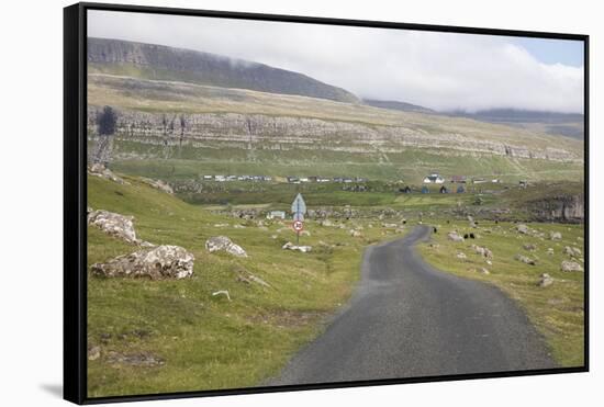 Faroes, Sandoy, street-olbor-Framed Stretched Canvas