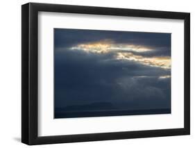 Faroes, silhouette, arrival, clouds-olbor-Framed Photographic Print