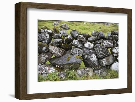 Faroes, stone wall-olbor-Framed Photographic Print