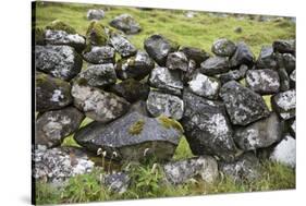 Faroes, stone wall-olbor-Stretched Canvas