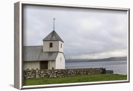 Faroes, Streymoy, Kirkjubour, church-olbor-Framed Photographic Print