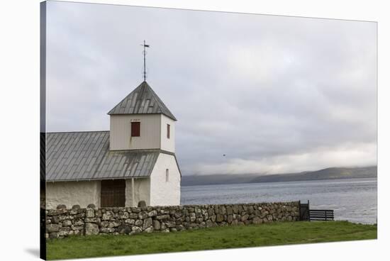 Faroes, Streymoy, Kirkjubour, church-olbor-Stretched Canvas