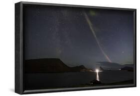 Faroes, Vagar, Bour, aurora borealis, bay-olbor-Framed Photographic Print