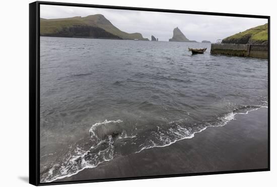 Faroes, Vagar, Bour, boat-olbor-Framed Stretched Canvas