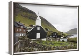 Faroes, Vagar, Bour, church-olbor-Framed Photographic Print