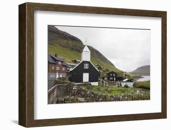 Faroes, Vagar, Bour, church-olbor-Framed Photographic Print