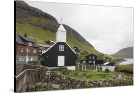 Faroes, Vagar, Bour, church-olbor-Stretched Canvas