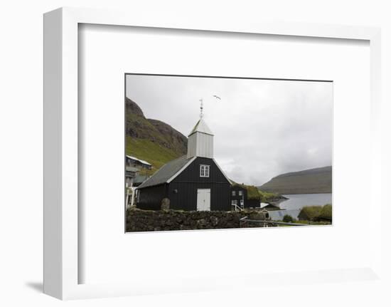 Faroes, Vagar, Bour, church-olbor-Framed Photographic Print